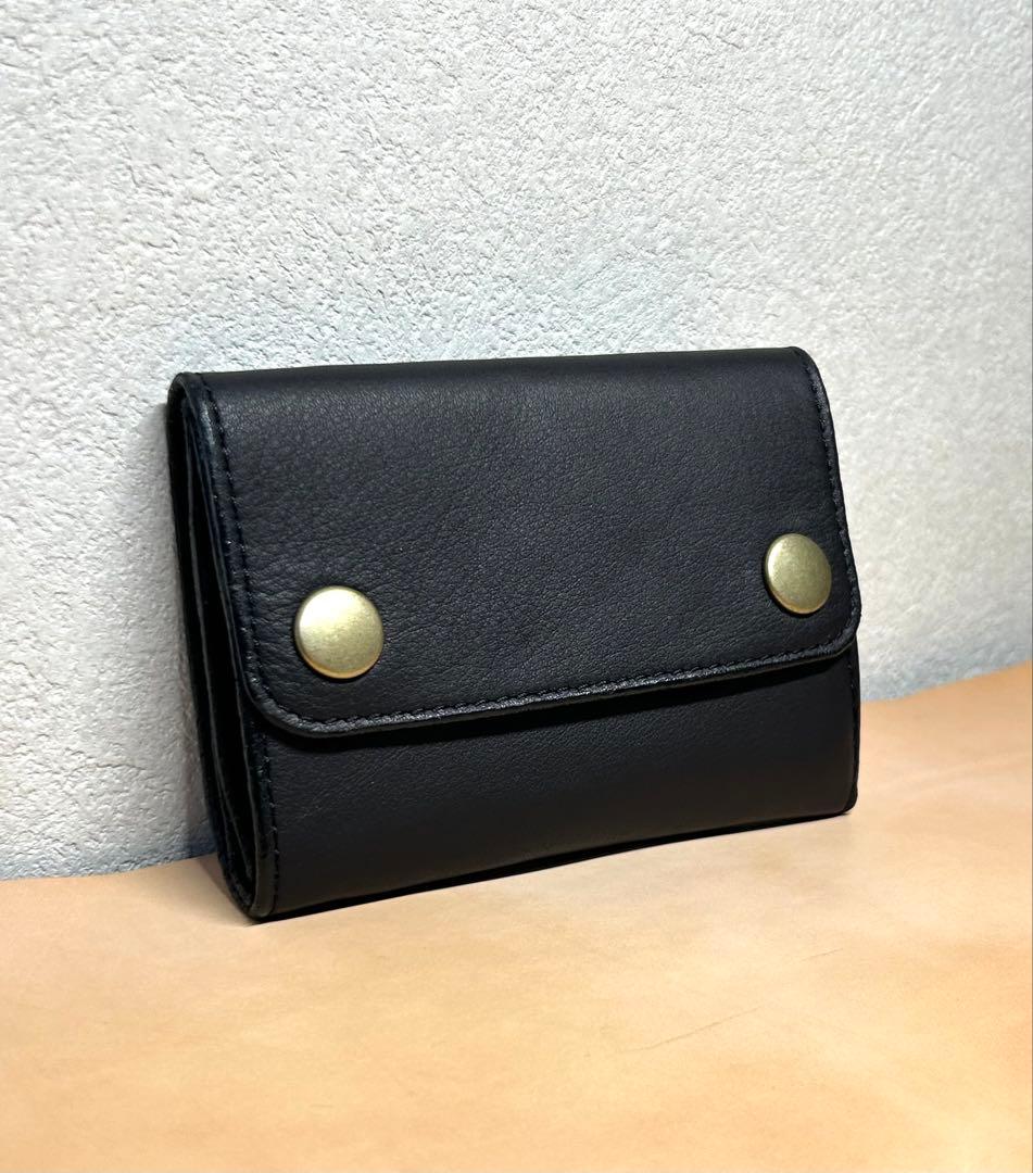 トラッカーウォレット　三つ折り財布　コンパクト財布　牛革　アメカジ　バイカー財布
