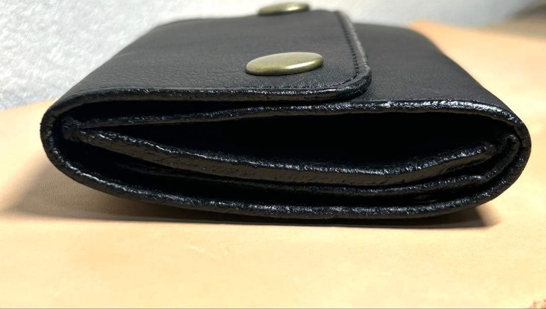 トラッカーウォレット　三つ折り財布　コンパクト財布　牛革　アメカジ　バイカー財布