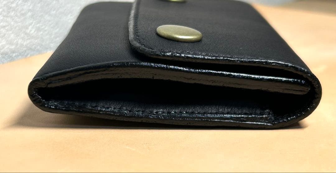 トラッカーウォレット　三つ折り財布　コンパクト財布　牛革　アメカジ　バイカー財布