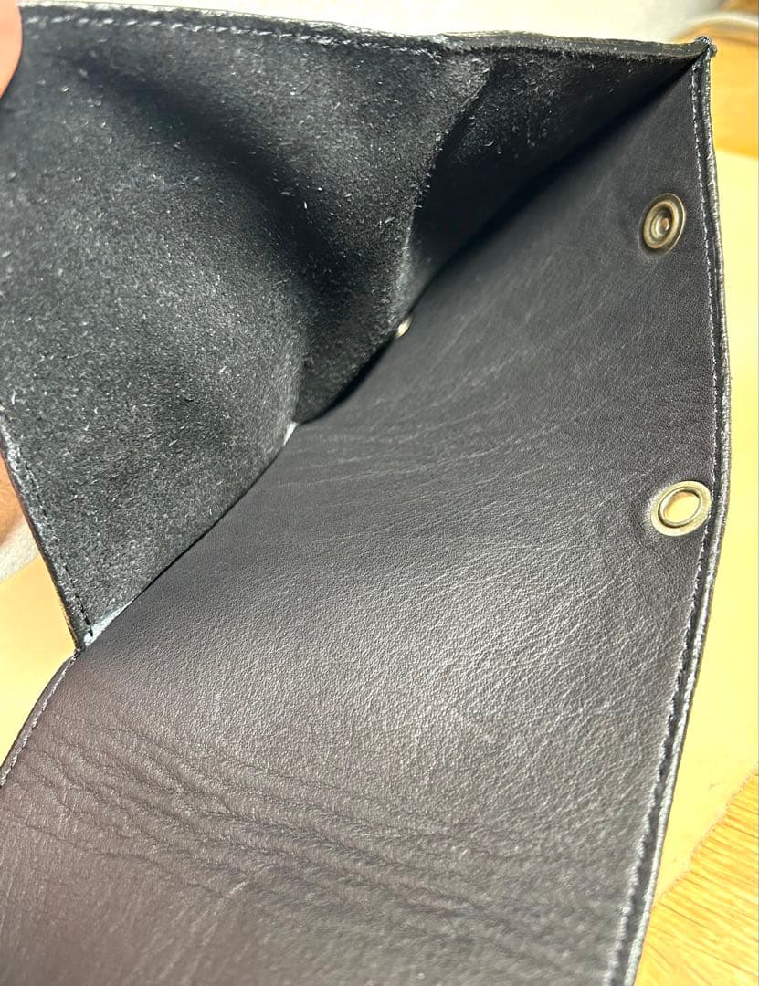 トラッカーウォレット　三つ折り財布　コンパクト財布　牛革　アメカジ　バイカー財布