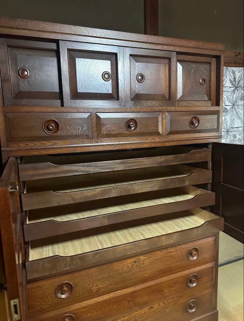 【希少】吉田璋也　辰巳木工 民藝チェスト大　鳥取民芸 1960-70年代　良材