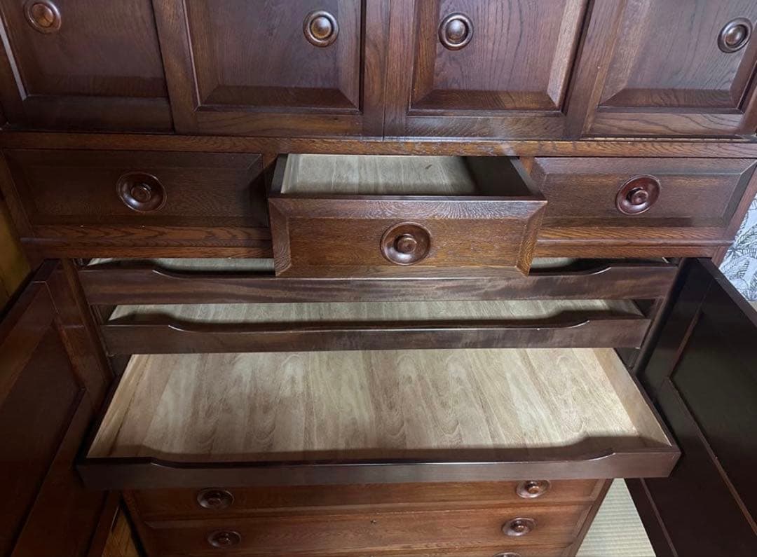 【希少】吉田璋也　辰巳木工 民藝チェスト大　鳥取民芸 1960-70年代　良材