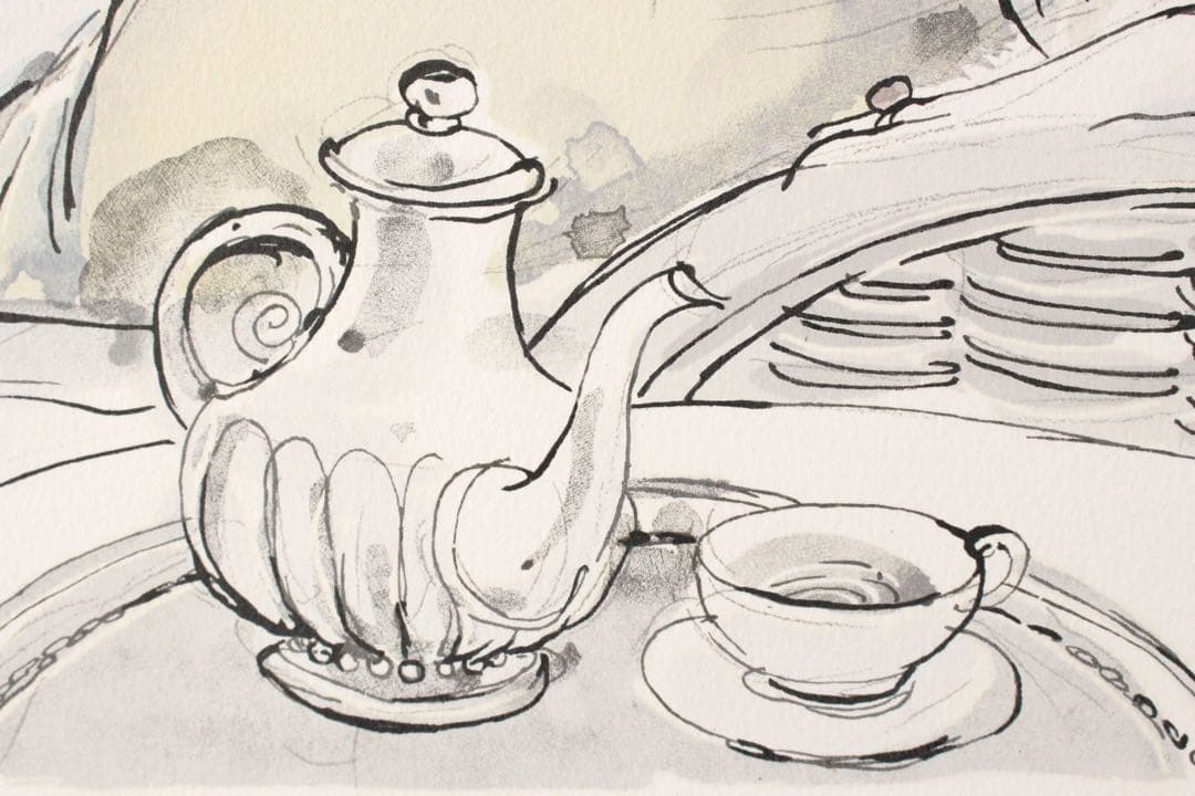 No4831 額装　サージ・マルジス　リトグラフ　「読書のひととき」　送料無料