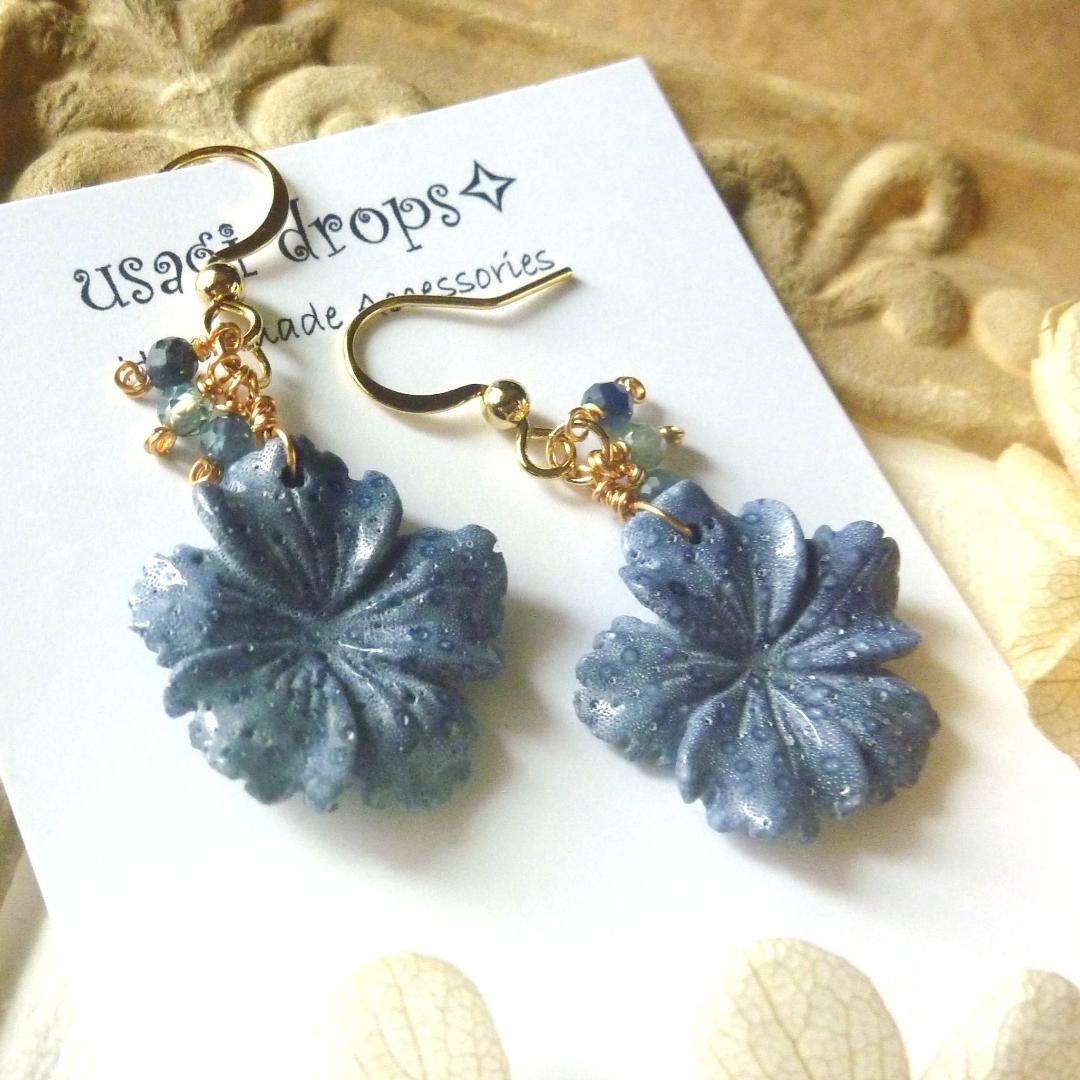 Jasmine♪様＊ブルーフォッシルコーラル フラワーとブルーサファイア