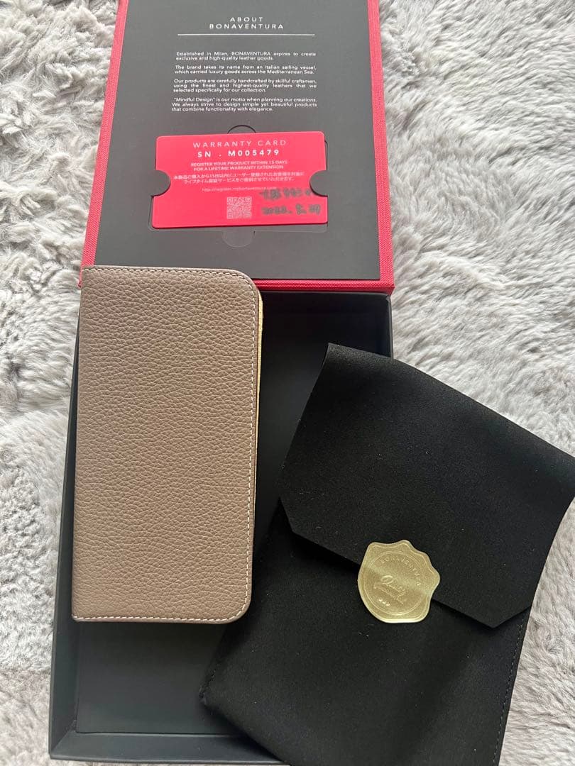 BONAVENTURA 手帳型iPhone13proケース エトープxイエロー