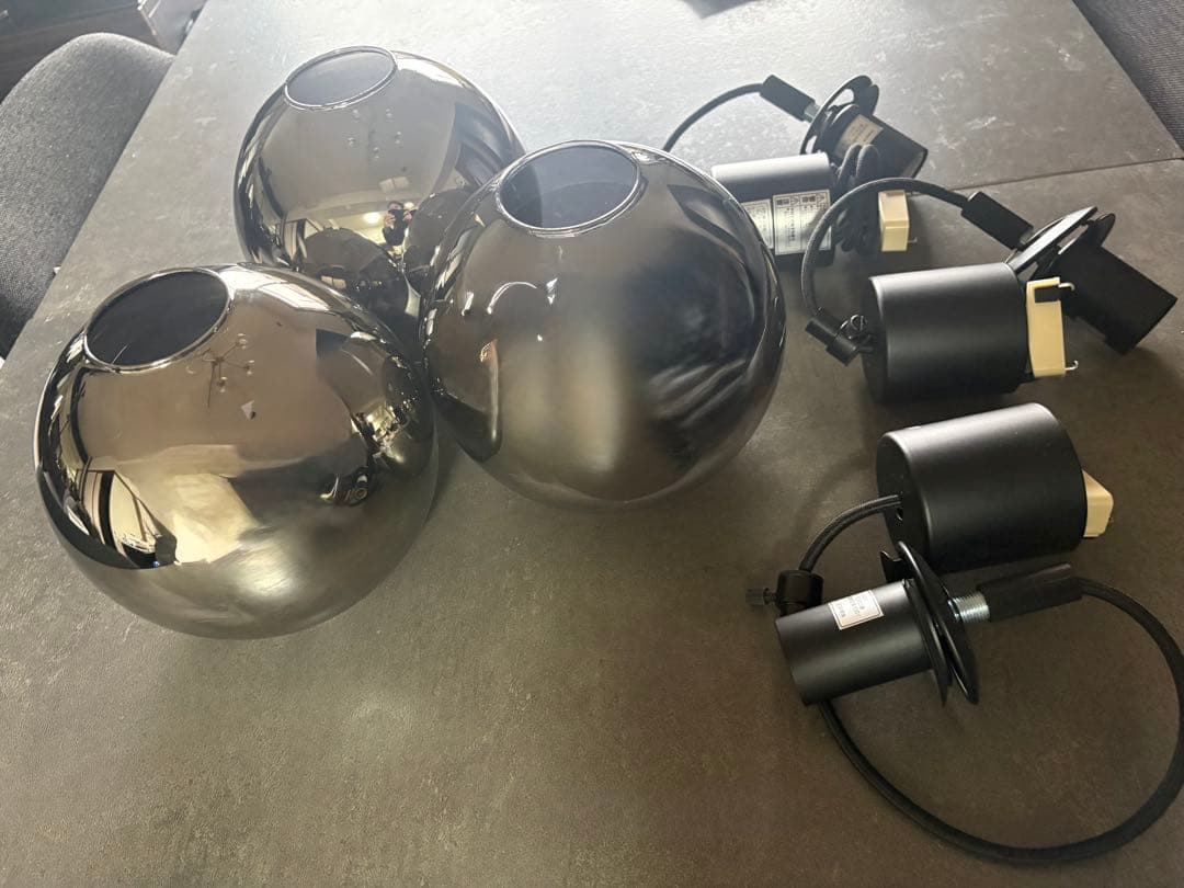 【ニトリペンダントライト】VERRE 1T (グレー)3灯セット