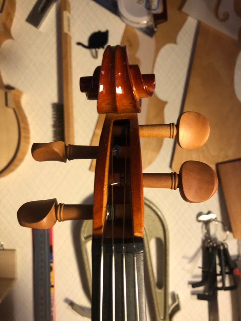 【コメント&説明欄必読!駒&魂柱調整済】ノーラベル 中古 バイオリン① 4/4