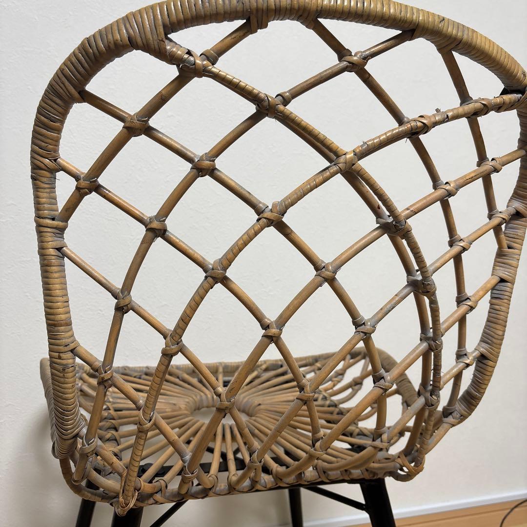 チェア SANTA MONICA ダイニングチェア　ラタン　スチール　籐