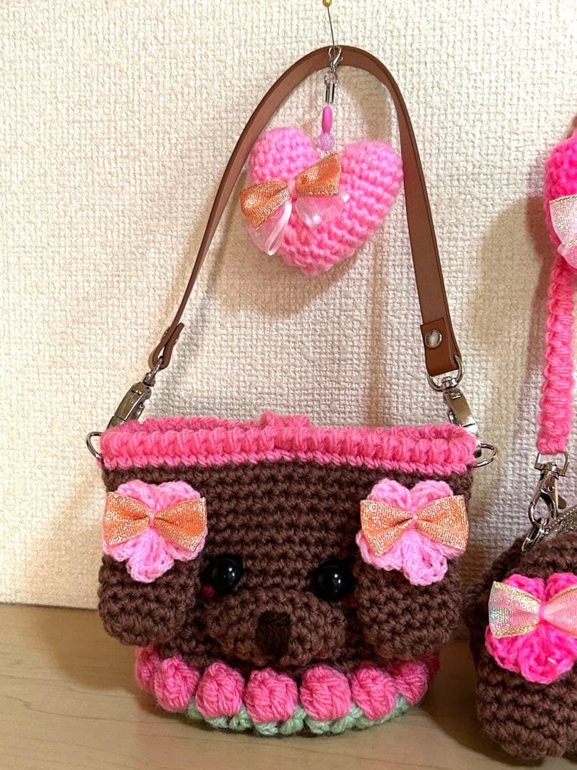 Ｌ&Ｃ様用　がま口ポーチ　ミニバッグ　[トイプードル・レッド]