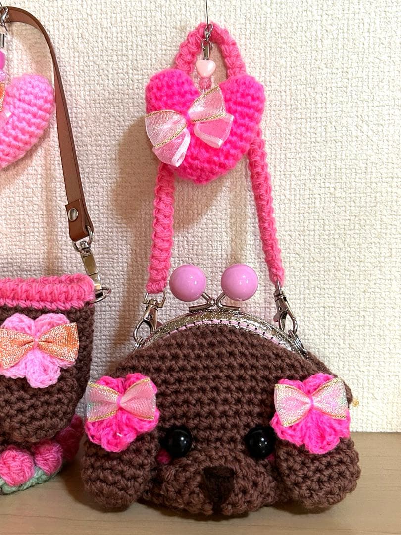 Ｌ&Ｃ様用　がま口ポーチ　ミニバッグ　[トイプードル・レッド]