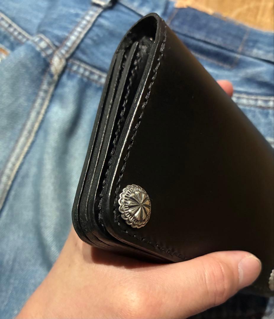 トラッカーウォレット　ミドル　シルバー925コンチョ　インディアンジュエリー