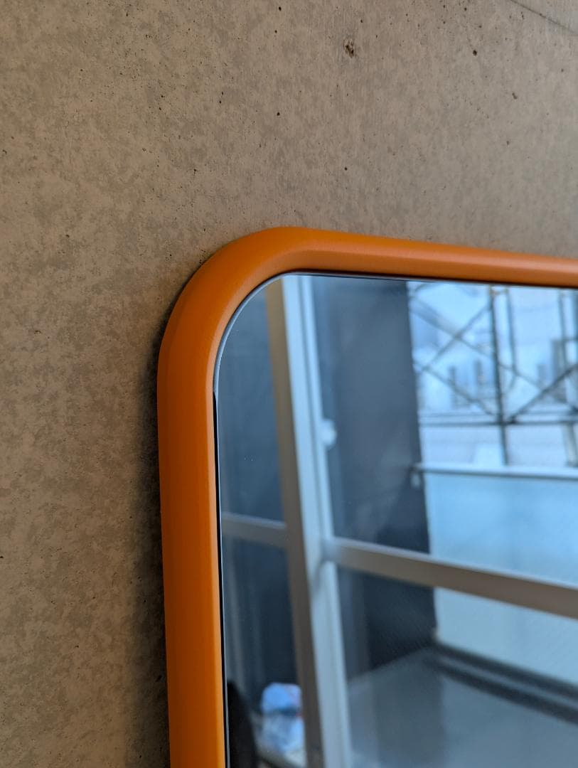 全身 ミラー オレンジ フレーム 自立式 フロア 鏡