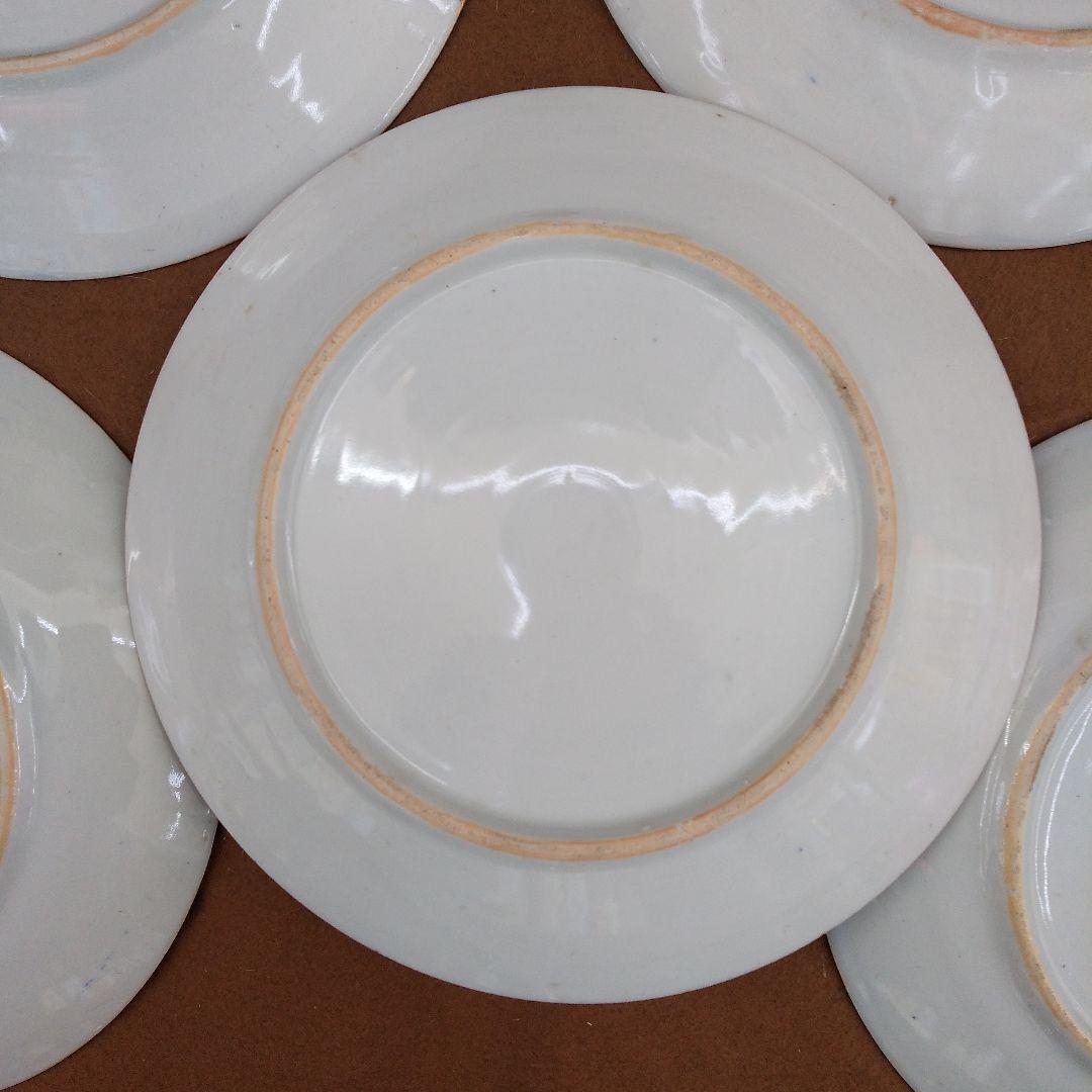 大特価 !!!古伊万里、印判イゲ八寸皿、5 枚セット