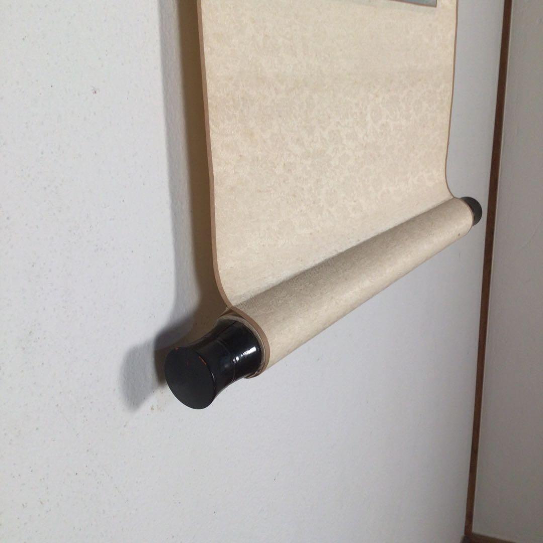 No3305掛軸　中国画家　小蒙　冬景鶴図　紙本　現代中国美術　中国画　送料無料