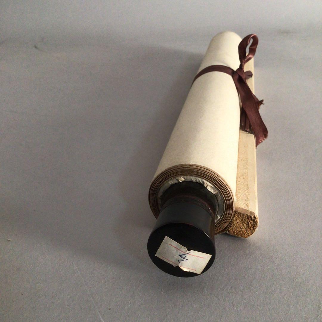 No3305掛軸　中国画家　小蒙　冬景鶴図　紙本　現代中国美術　中国画　送料無料