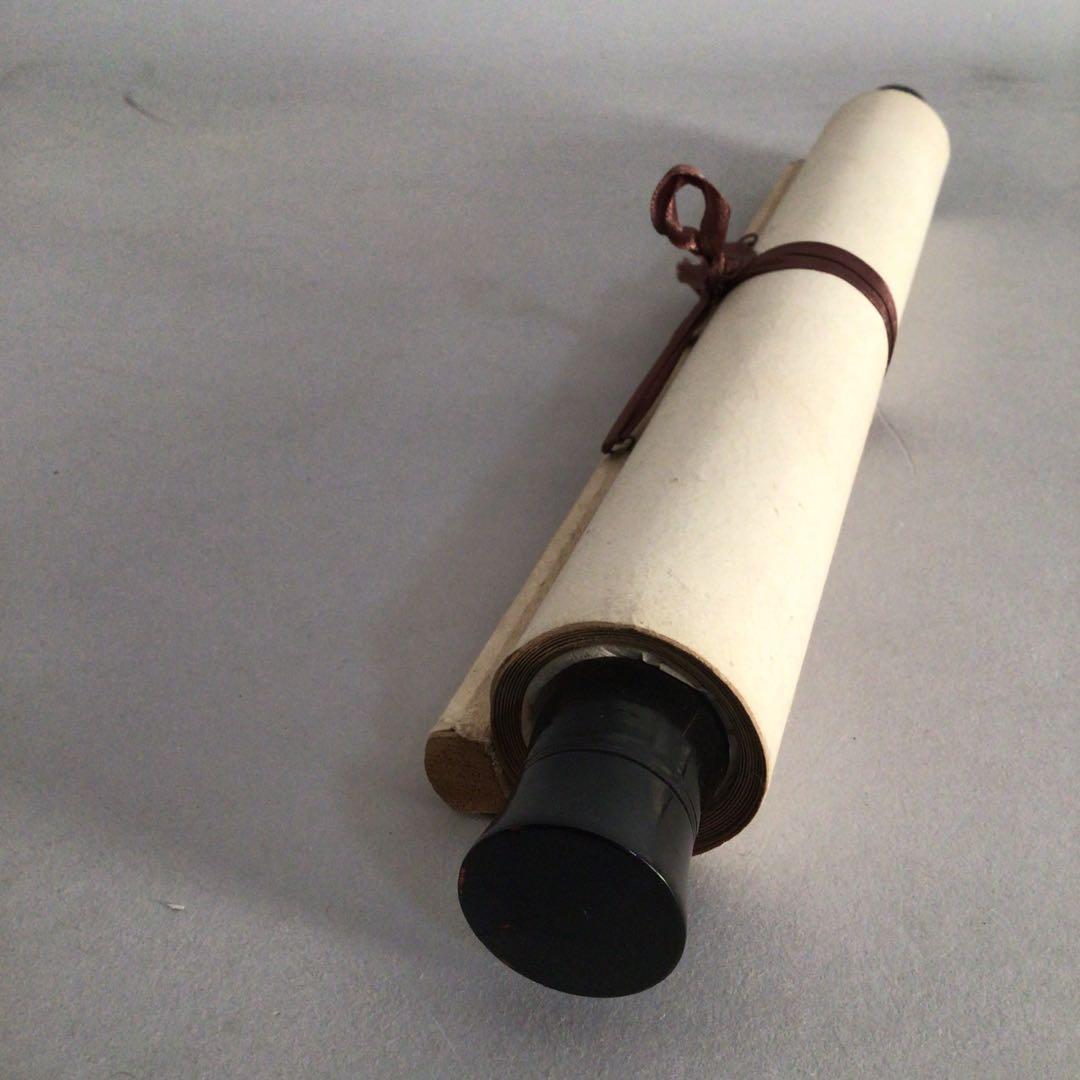 No3305掛軸　中国画家　小蒙　冬景鶴図　紙本　現代中国美術　中国画　送料無料