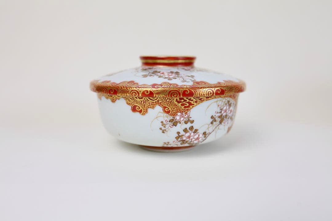 九谷焼 栄喜堂 赤絵 金彩 色絵 茶道具 九谷 陶磁器 和食器 茶碗6-6