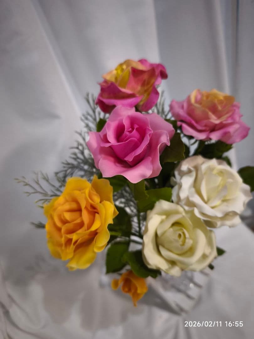 クレイフラワー（バラ）パンフラワー