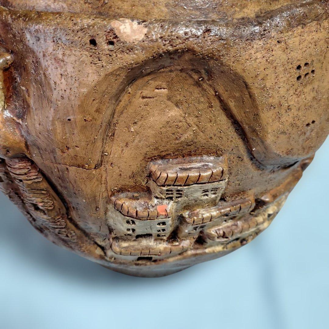 20世紀製カッパドキア名物壺焼料理用大型壺 使用後首カット/極少・民俗資料価値有