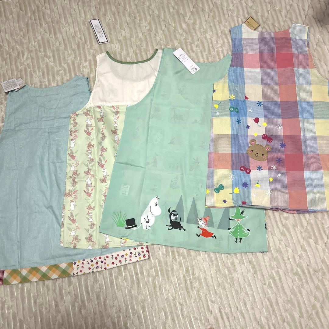 匿名配送【新品未使用】保育士エプロン　ムーミンほか4点セット