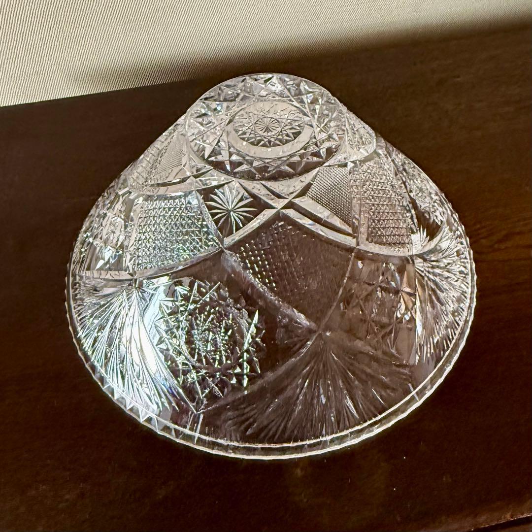 クリスタルガラス カットガラス 大皿 フルーツボウル 29cm 重厚