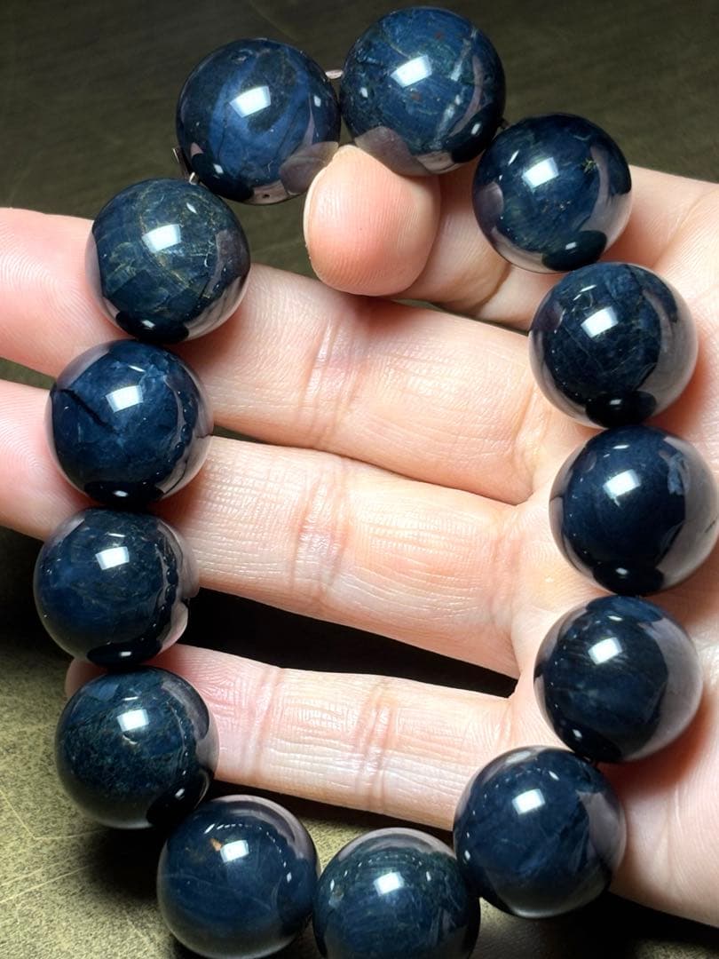 ナミビア産　ブルーピーターサイトブレス約17.6㎜（新品未使用）超大玉　高品質