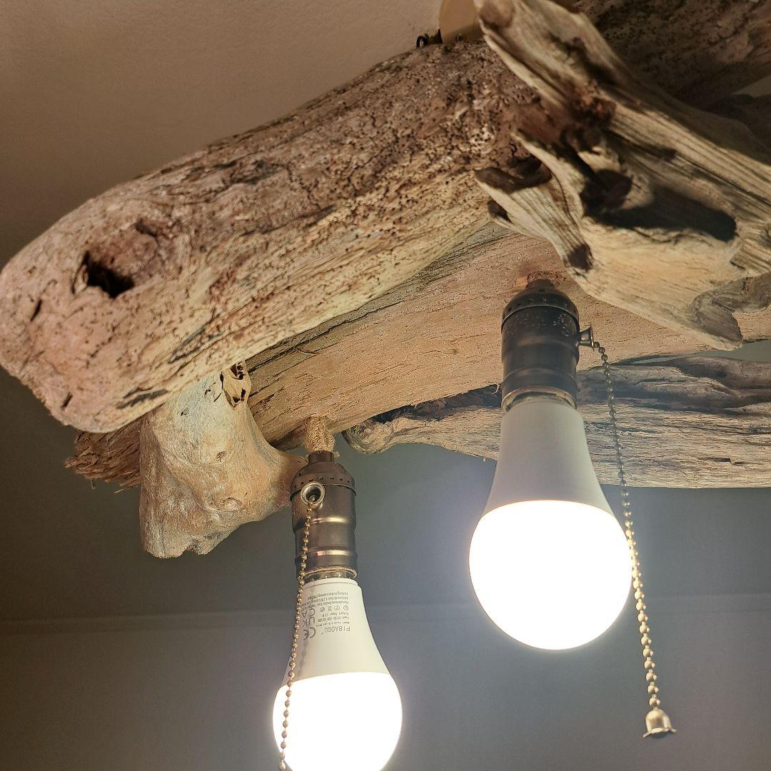 流木インテリア　LED3灯付きペンダントライト　ダイニングに最適です