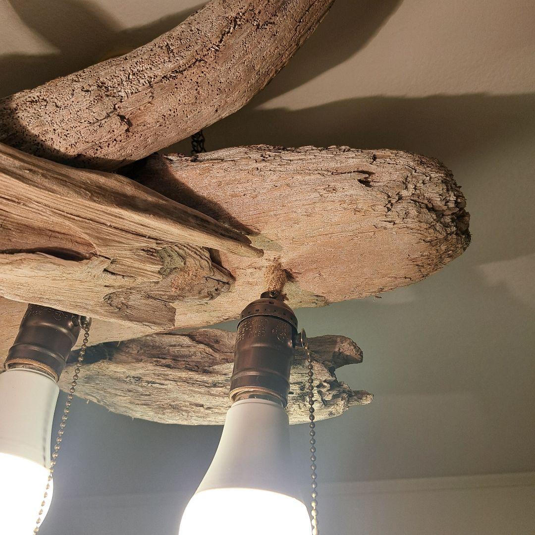 流木インテリア　LED3灯付きペンダントライト　ダイニングに最適です