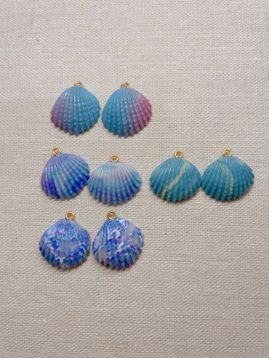 天然石とプルメリアピアス イヤリング