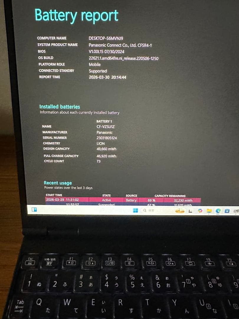 Windowsノート本体 4.Let's note CF-SR4 i5-1345 16Gb 256Gb
