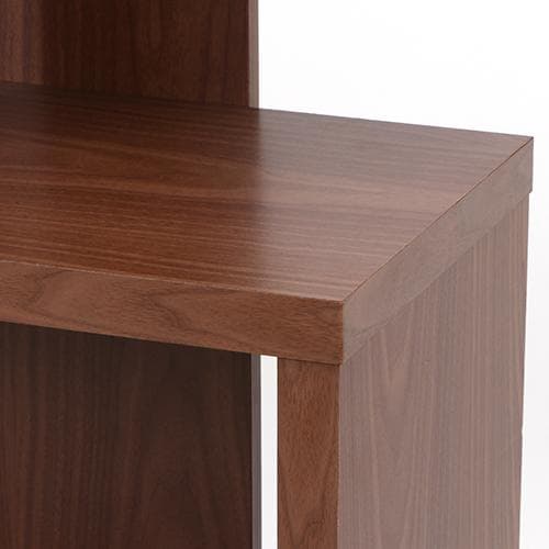 縦横可能 S型ディスプレイラック/収納棚 4段 ミディアムブラウン