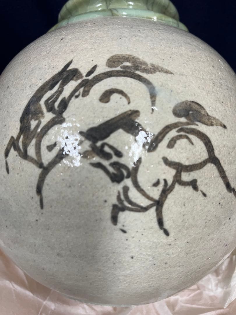 相馬駒焼，花瓶又は壺