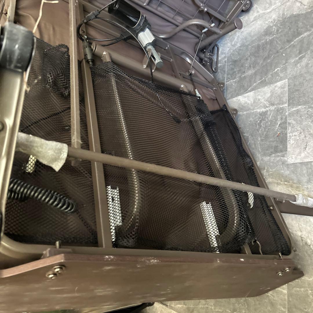 電動ベッド 1モーター 背と脚連動 ブラウン マットレス 家庭用