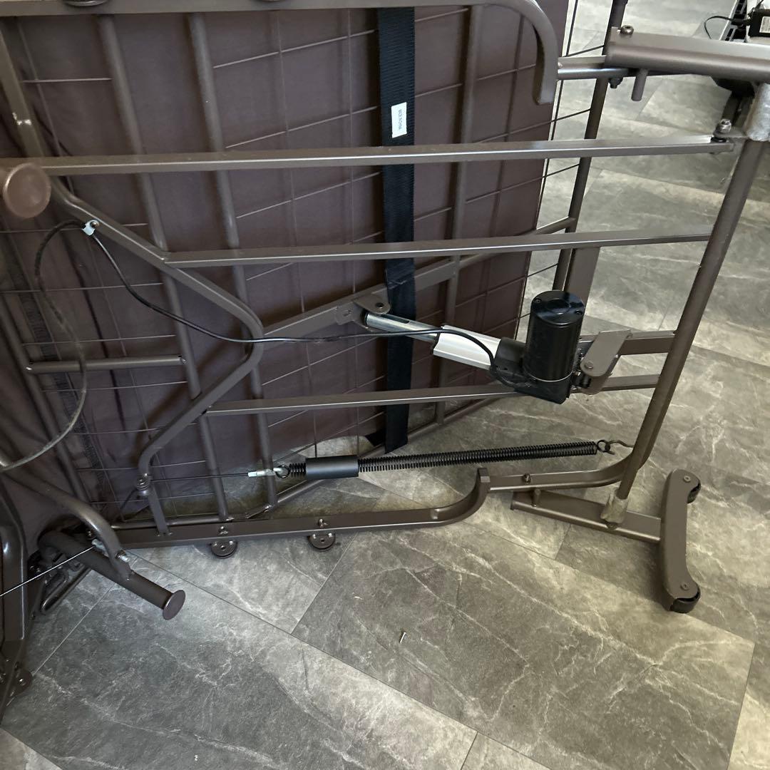 電動ベッド 1モーター 背と脚連動 ブラウン マットレス 家庭用