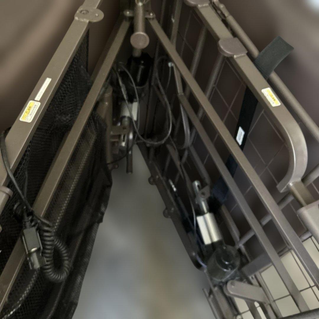 電動ベッド 1モーター 背と脚連動 ブラウン マットレス 家庭用