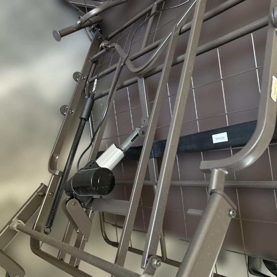 電動ベッド 1モーター 背と脚連動 ブラウン マットレス 家庭用