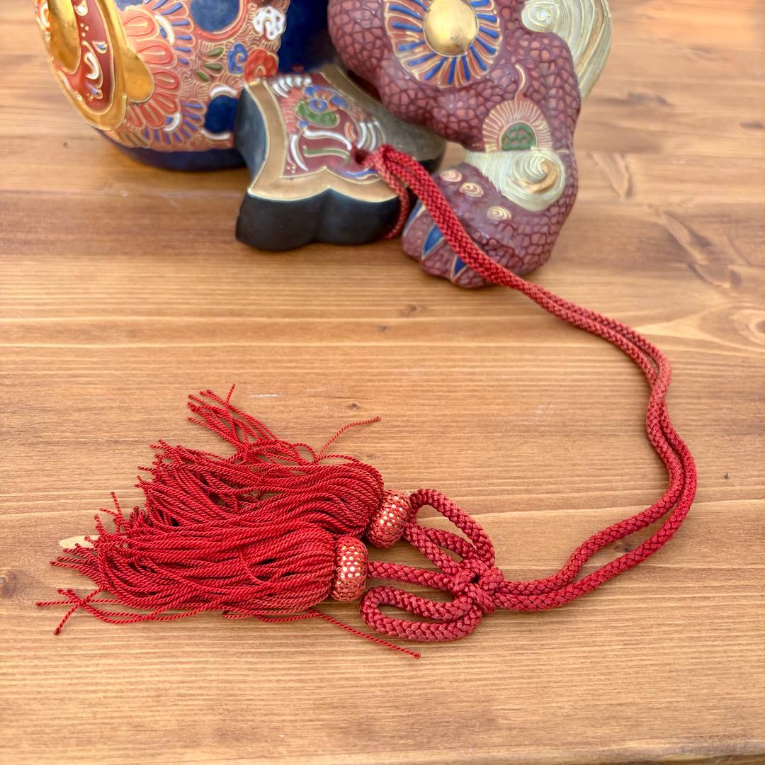 陶器製 獅子像 打ち出の小槌付き