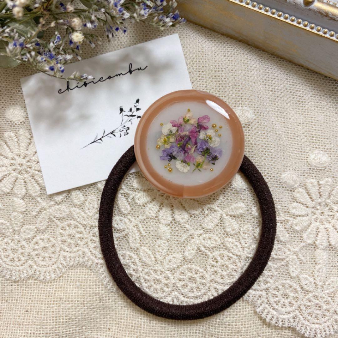 ハンドメイド　レジン　お花　ヘアゴム　ポニーフック　ブローチ　no.88