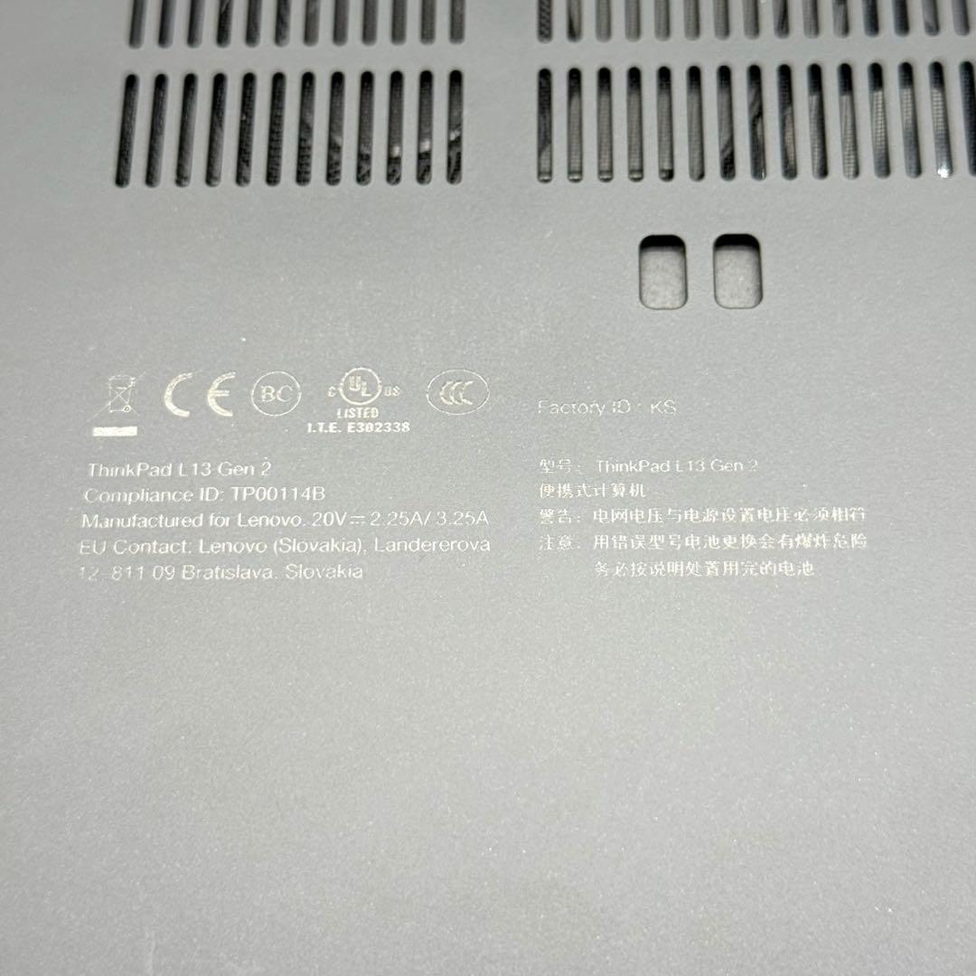 美品 ノートパソコン ThinkPad L13 11世代 i5 バッテリー無