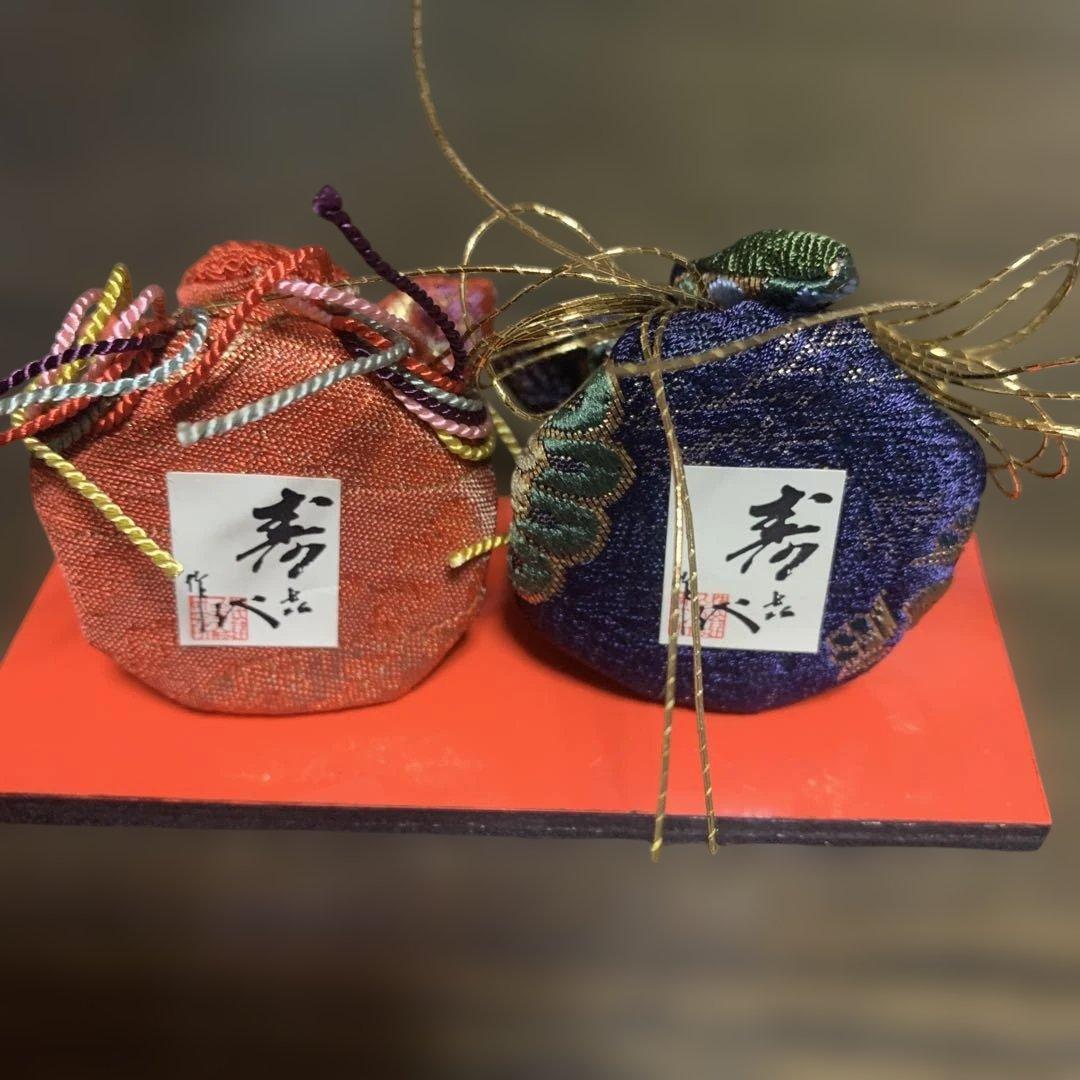 手作り花形人形 赤と緑
