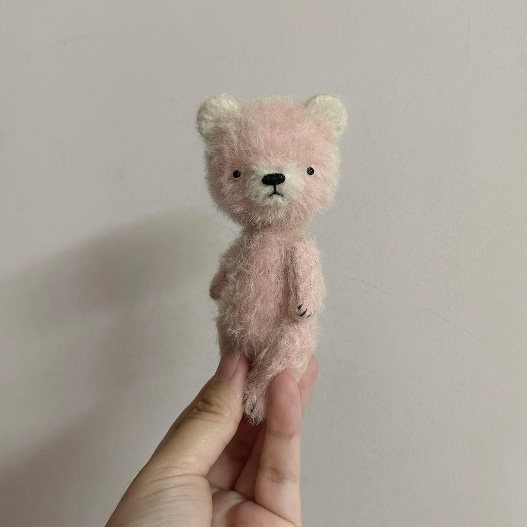 桃色のテディベア アーティストベア 海外作家様 ハンドメイド ぬいぐるみ くま