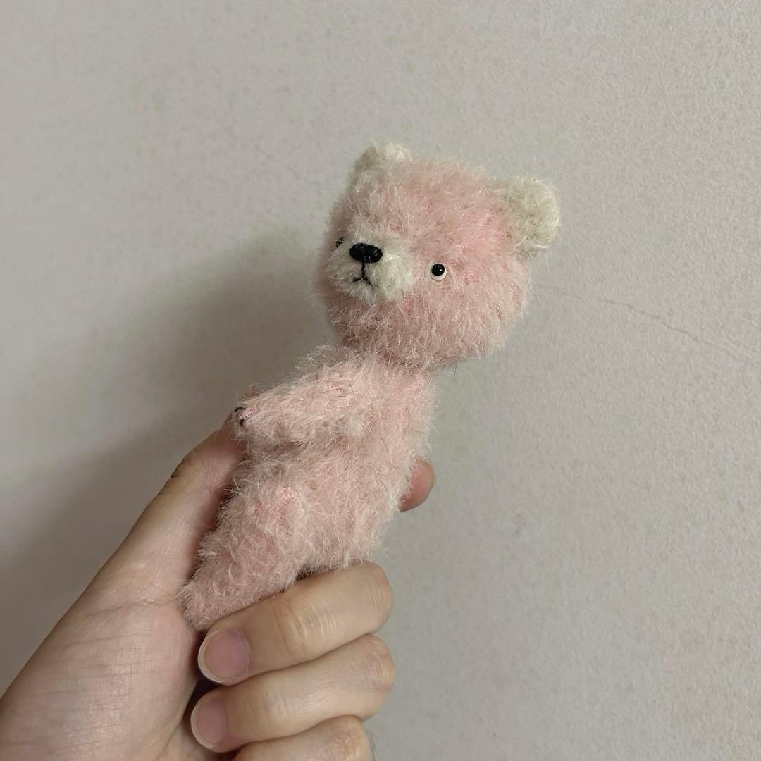 桃色のテディベア アーティストベア 海外作家様 ハンドメイド ぬいぐるみ くま