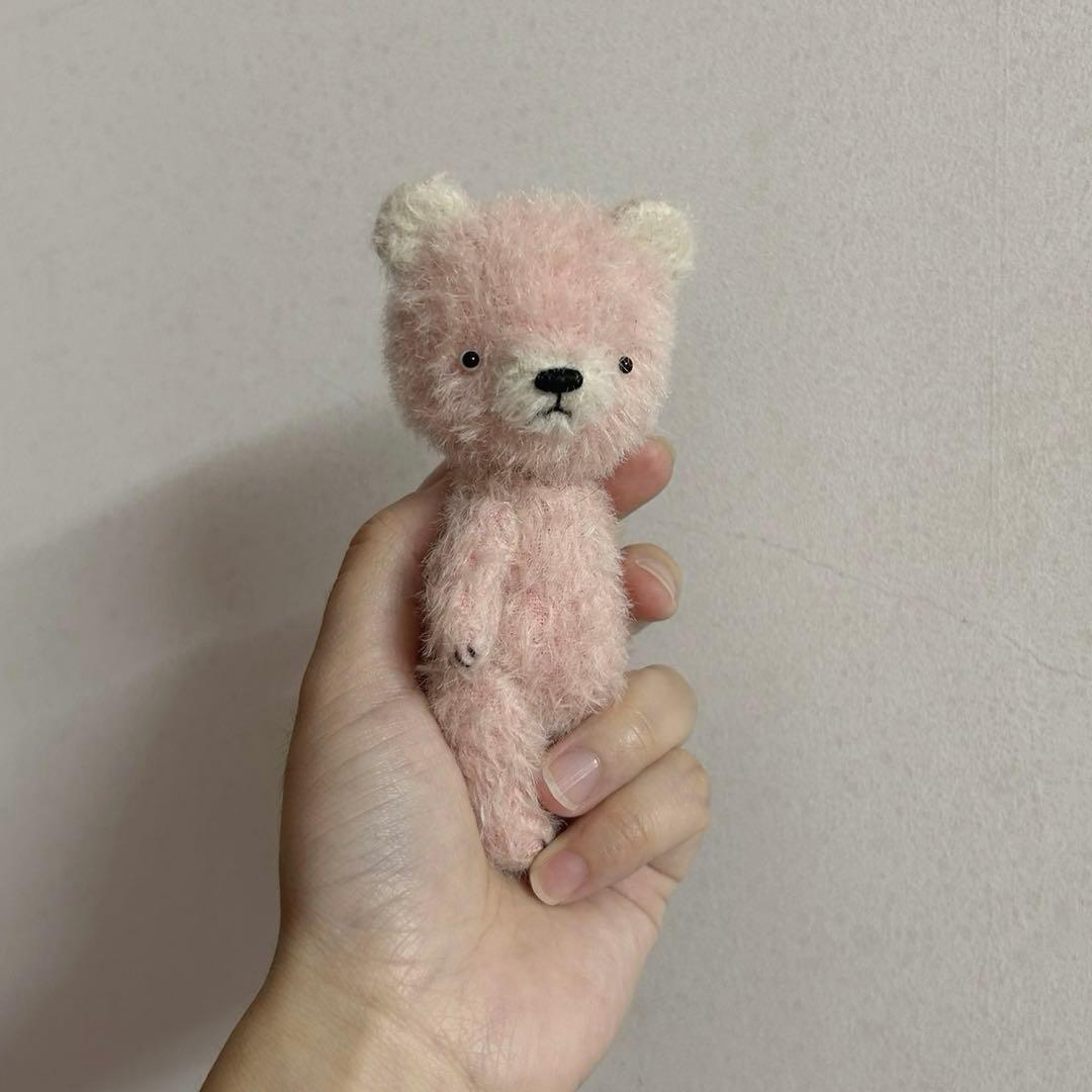 桃色のテディベア アーティストベア 海外作家様 ハンドメイド ぬいぐるみ くま