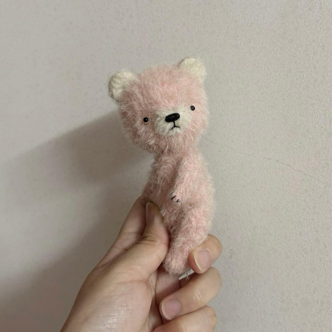 桃色のテディベア アーティストベア 海外作家様 ハンドメイド ぬいぐるみ くま