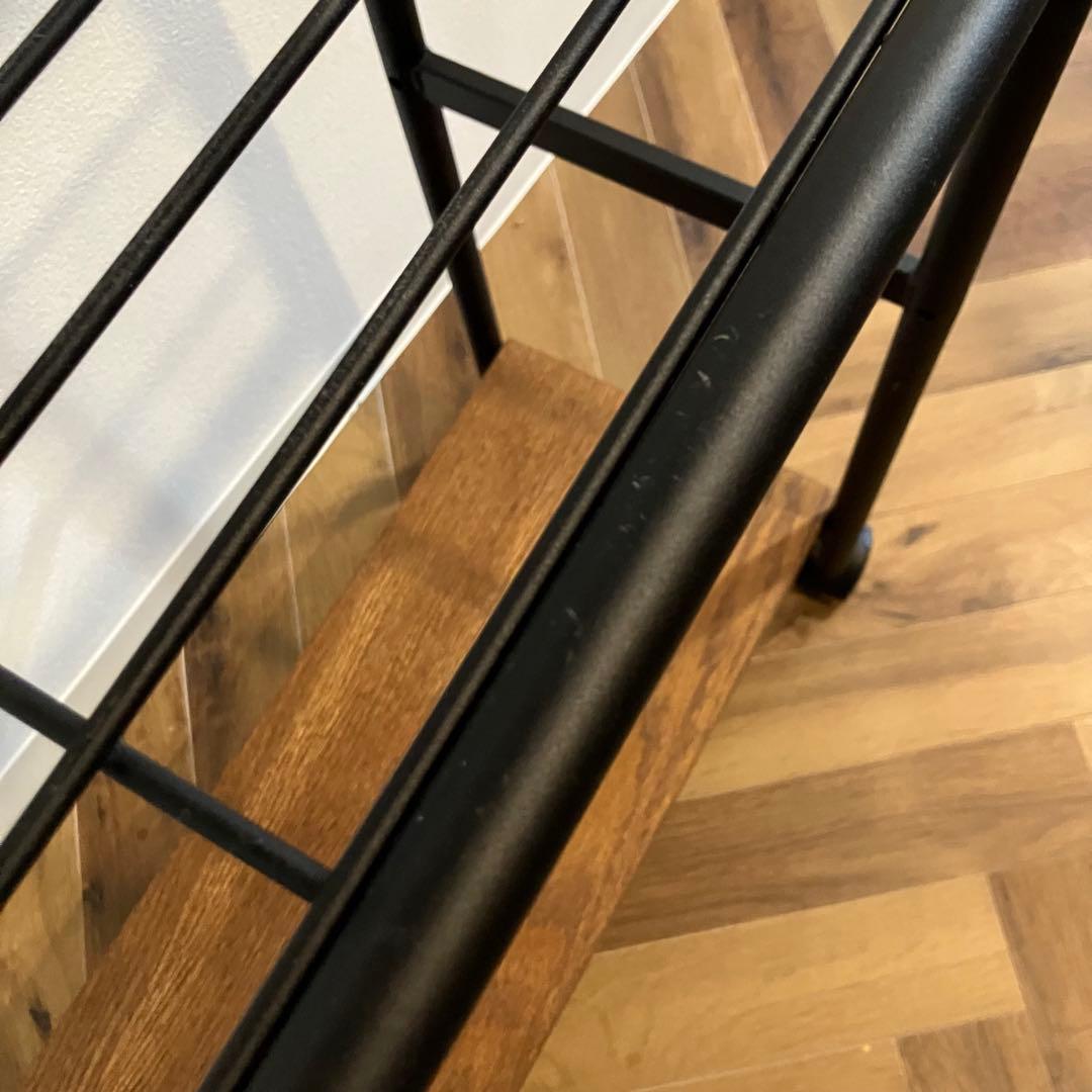 キッチンワゴン スリム アンティーク加工 木製 アイアン