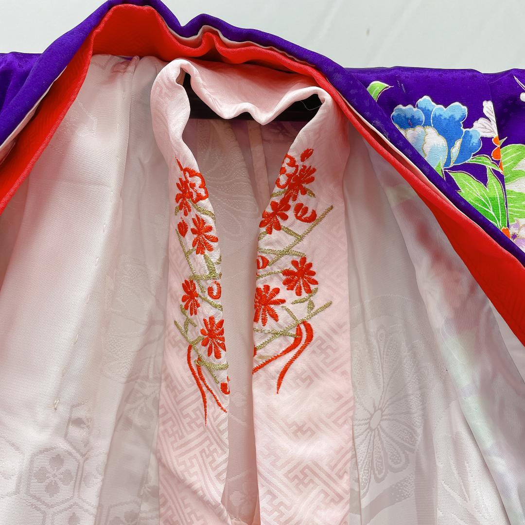 ★4175★ 子供着物 七五三 女の子 四つ身 襦袢付き