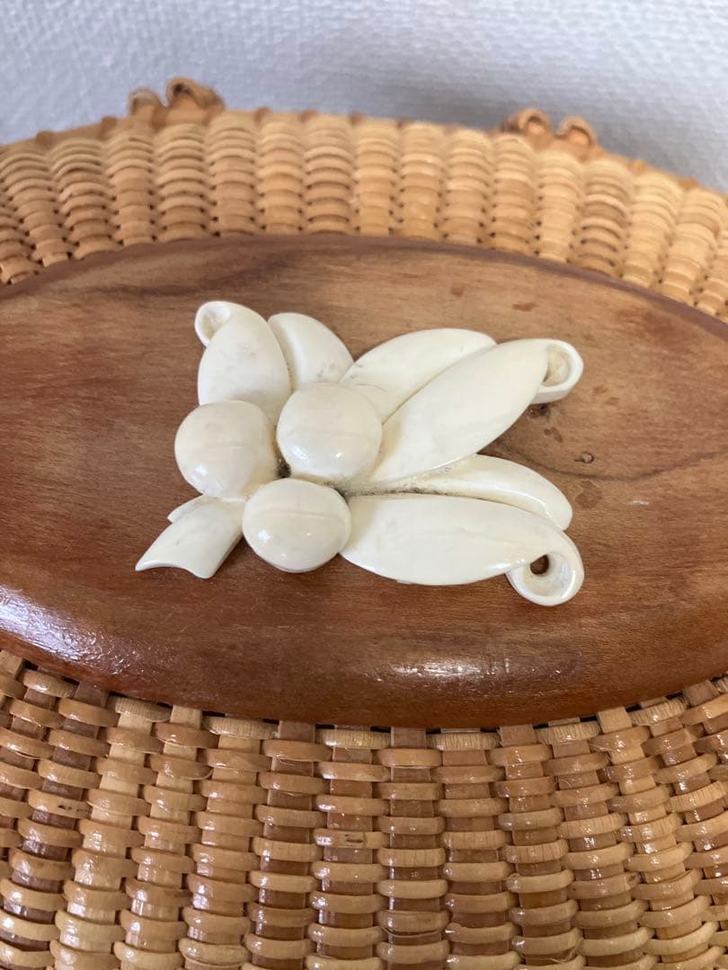 ナンタケットバスケット7oval蓋付　中古品