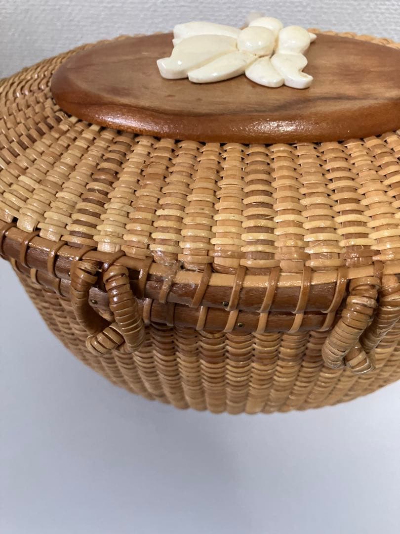 ナンタケットバスケット7oval蓋付　中古品