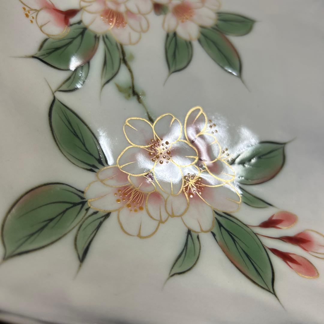 京都　京焼　清水焼　とうあん　陶葊　　角皿　四角皿　桜