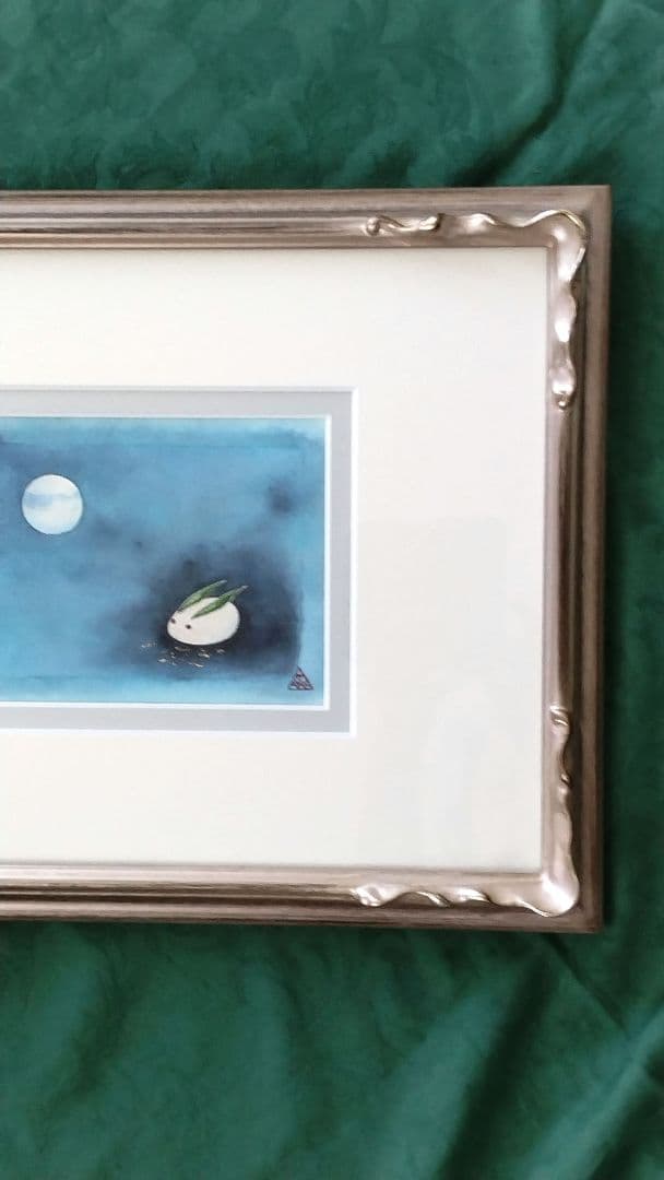 日本画「雪うさぎ」 川崎麻児